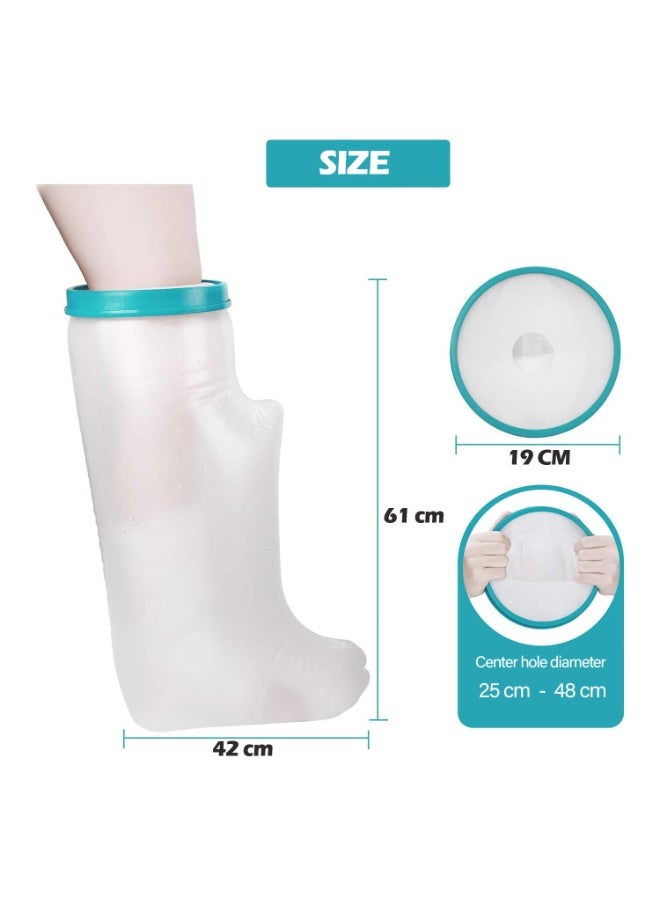 غطاء الساق الصب للبالغين ، واقي الجرح الصب للماء لحمام الاستحمام ، كيس الأكمام الواقي القابل لإعادة الاستخدام للرباط لحماية الساق الجراحية المكسورة ، القدم ، جرح الكاحل والحروق - Image 4